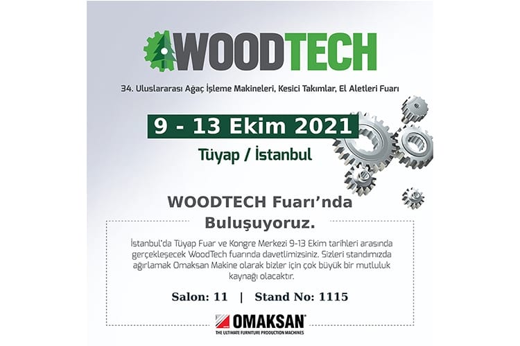WoodTech, Uluslararası Ağaç İşleme Makineleri, Kesici Takımlar, El Aletleri Fuarına Katılıyoruz.